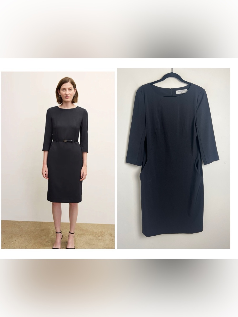 MM LaFleur Size 6 Black The Etsuko Dress Recycled WonderTex Fabric Career Chic